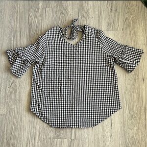 Mirabilia | Black and White Buffalo Check Top